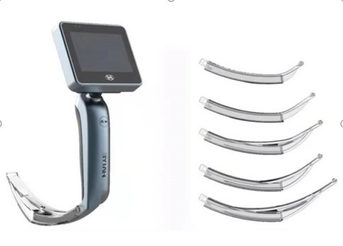 Laryngoscope วิดีโอทางการแพทย์ขนาด 3.0 นิ้วพร้อมใบมีดแบบใช้แล้วทิ้ง 5 ใบสำหรับการใส่ท่อช่วยหายใจลำบาก