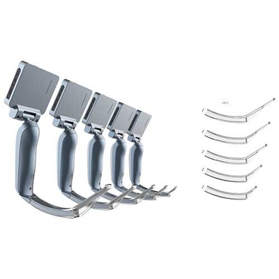 กล้องวิดีโอ Laryngoscope แบบใช้ซ้ำได้หน้าจอขนาด 3.0 นิ้วพร้อมใบมีดแบบใช้แล้วทิ้ง 5 ใบ