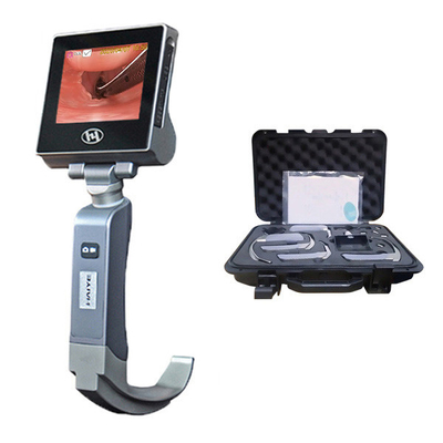 3 นิ้ว LCD Laryngoscope วิดีโอแข็งนำกลับมาใช้ใหม่ Laryngoscope วิดีโอพร้อมใบมีด 5 ใบ