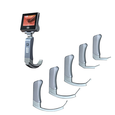 2022 Laryngoscope วิดีโอผู้ใหญ่สแตนเลสนำกลับมาใช้ใหม่พร้อมใบมีด 5 ใบ